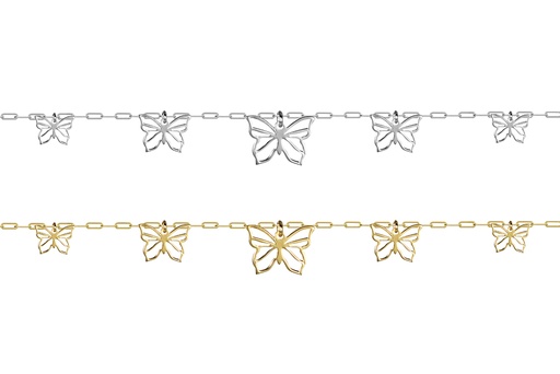 Collar plata 925 cinco mariposas