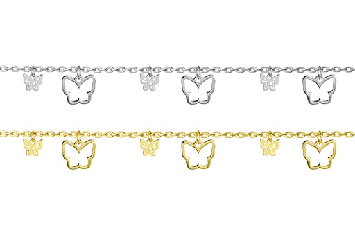 Collar plata 925 seis mariposas