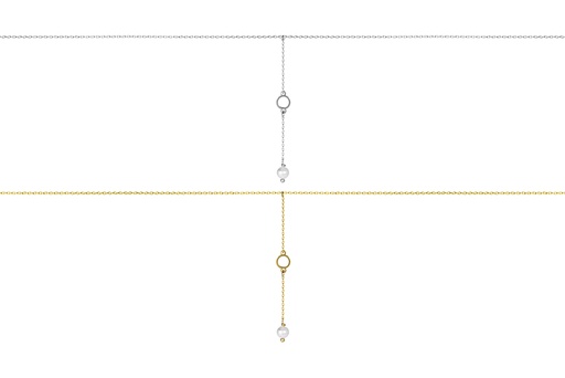 Sterling silver circle pearl necklace