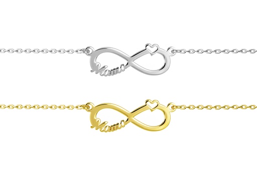 Sterling silver infinity mama heart necklace