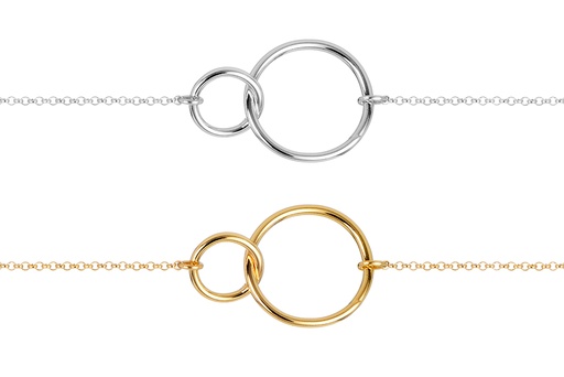 Sterling silver linked circles necklace