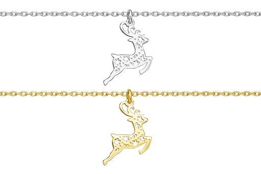 Sterling silver reindeer necklace