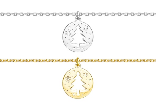Sterling silver christmas tree necklace