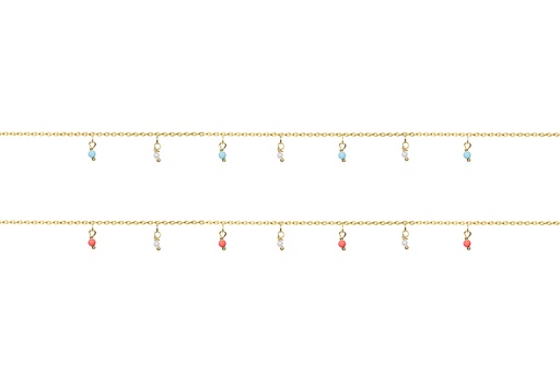 Sterling silver three mini pearls & four mini stones necklace