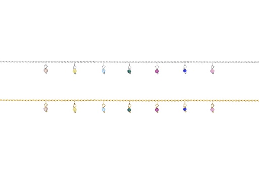 Sterling silver mix stones necklace