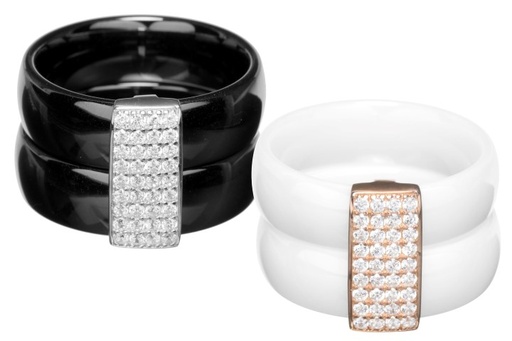 Silver 925 ceramic ring cz