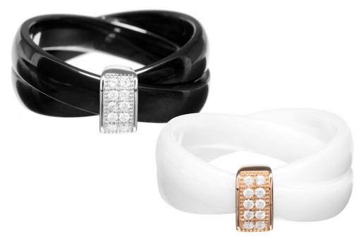 Anillo plata 925 ceramica con zirconita 