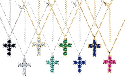 Sterling silver zirconia cross necklace