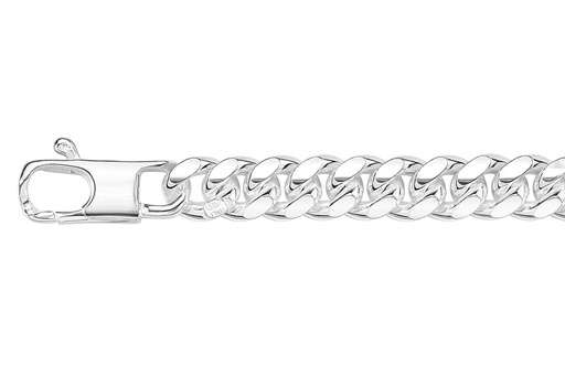 Sterling silver 6.5mm 2 sided diamond cut curb cuban chain 180 necklace