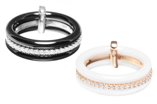 Silver 925 ceramic ring cz