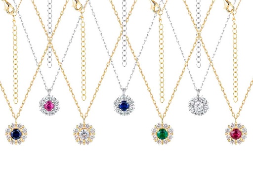 Sterling silver zirconia flower necklace