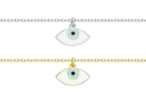 Sterling silver turkish eye enamel necklace