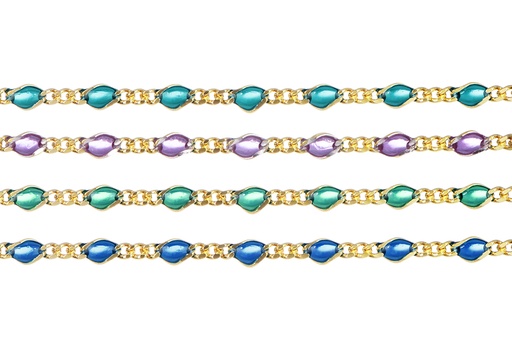 Sterling silver transparent colour enamel necklace