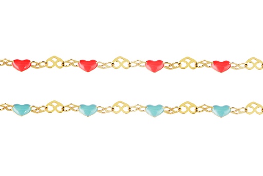 Collar plata 925 corazones esmaltados