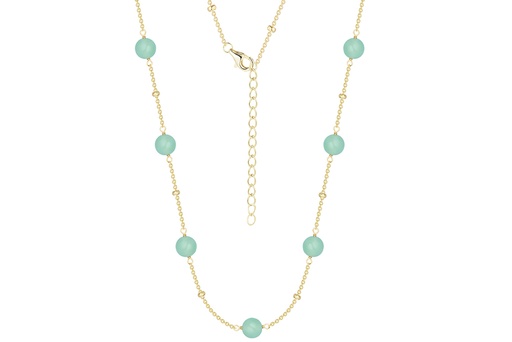 Sterling silver semiprecious stones 6mm beads necklace