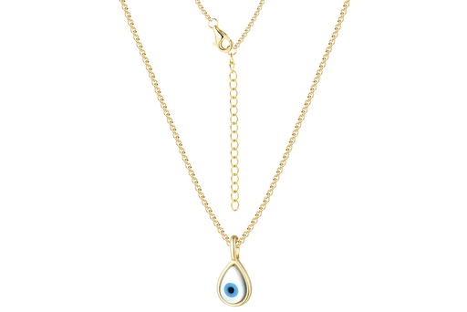 [17133N38E5NMXDO] Sterling silver turkish eye mop necklace