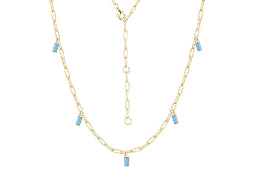 [17144N38E5ZTUDO] Sterling silver 5x2mm zirconia necklace