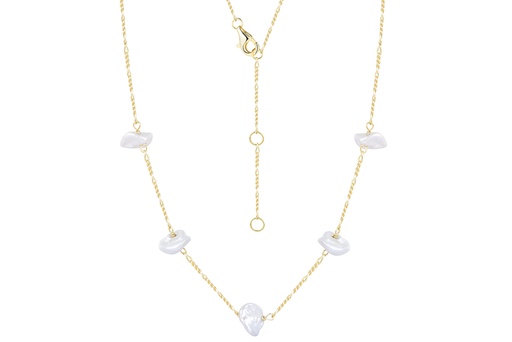 Sterling silver 5 fresh water pearls necklace