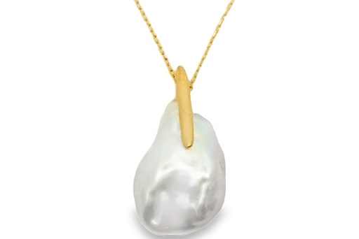 [17192N40E5PBLMADO] Collar plata 925 perla cultivada barroca 16.5-18.5mm de forma irregular perla