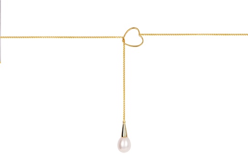 [17379N4500PBLDO] Sterling silver freshwater cultured pearl necklace with heart 13mm