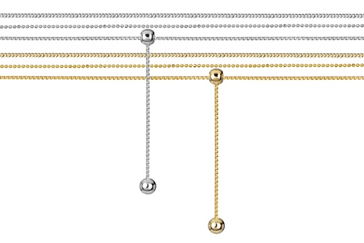 Collar plata 925 triple cadena con bola 3mm