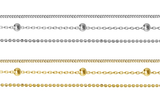 Sterling silver triple chain necklace