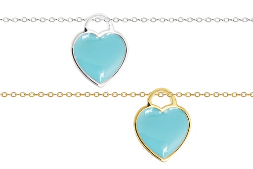 Sterling silver enamel heart necklace