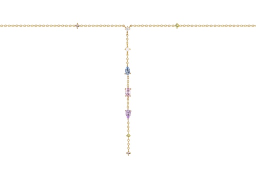 [17577N40E5ZMXDO] Sterling silver mix zirconia colours necklace