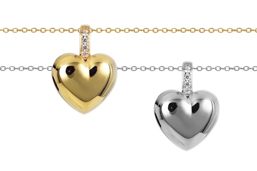 Sterling silver heart with zirconia necklace