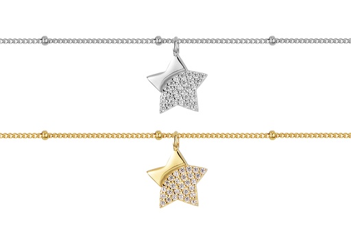 Sterling silver star zirconia necklace