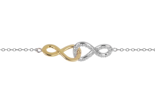 [17621N40E5ZBLRDDO] Sterling silver infinity symbol zirconia necklace