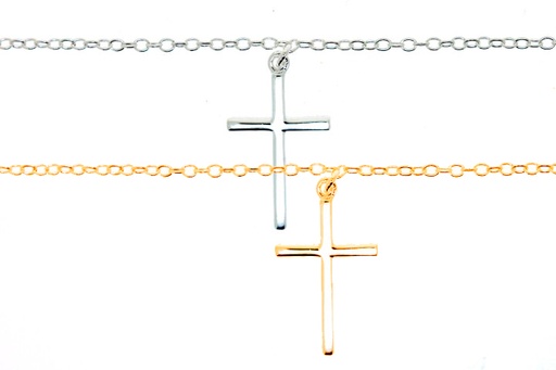 Collar plata 925 cruz 16x9mm