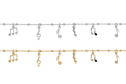 Collar plata 925 notas musicales