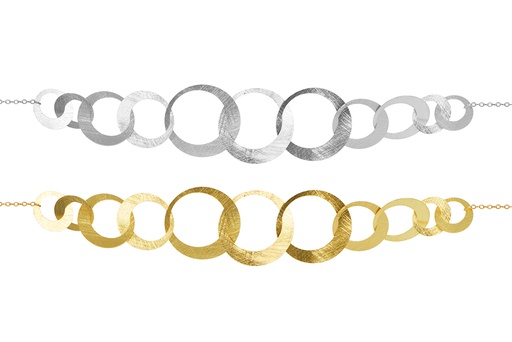 Sterling silver linked circles necklace