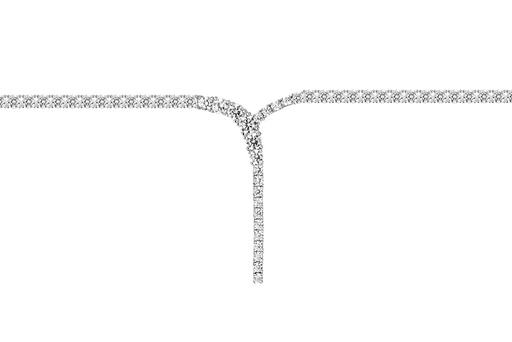 [17798N4000ZBLRD] Sterling silver tie necklace with graduated cubic zirconia sizes