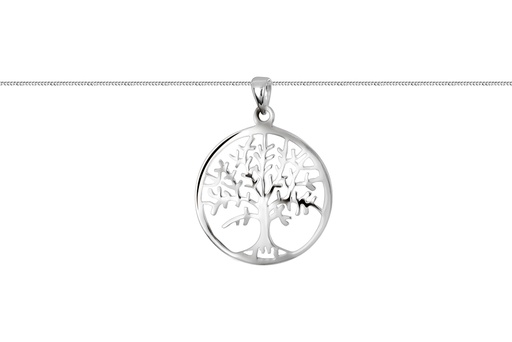 [17848N40A5PL] Sterling silver tree of life 27x23mm necklace