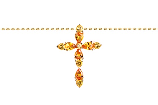 [17940N40E5ZMXDO] Terling silver mix zirconia cross 23x16mm necklace