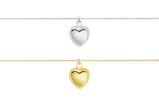 Sterling silver 17x14mm heart necklace