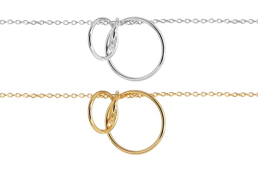 Sterling silver three circles necklace