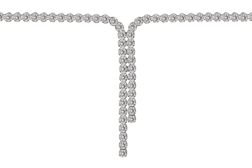 [18348N40E5ZBLRD] Sterling silver 2mm cz rivière necklace