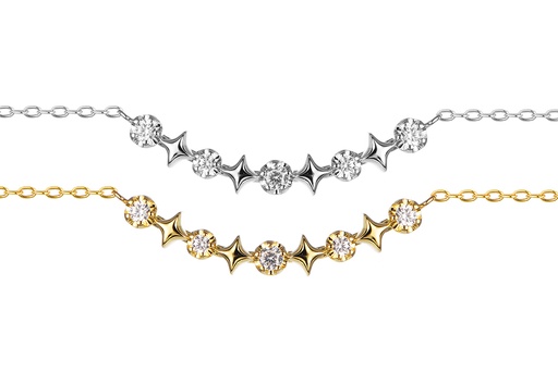 Sterling silver zirconia stars necklace