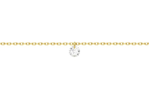 [18533N38A5ZBLDO] Sterling silver 5mm solitaire necklace