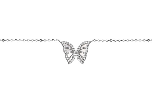 [18543N38A5NBLRD] Sterling silver 12x18mm butterfly necklace