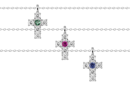 Sterling silver zirconia cross necklace