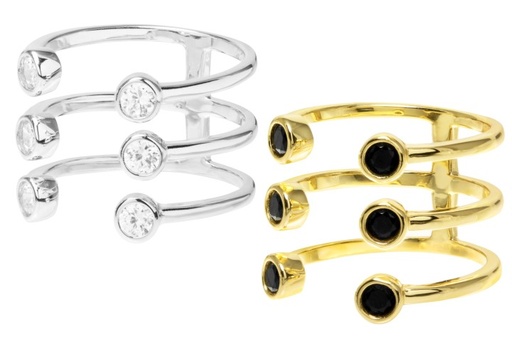 Anillo plata 925 6 zirconitas de 4mm abierto 