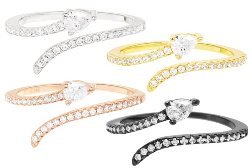 Silver 925 cz open ring