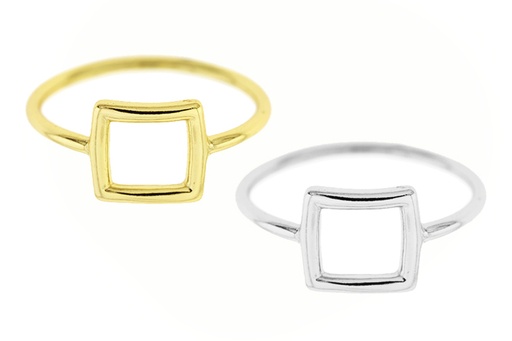 Anillo plata 925 cuadrado 
