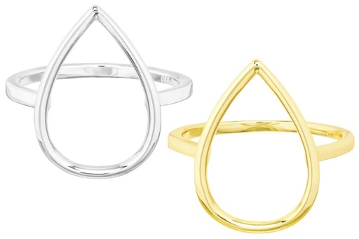 Anillo plata 925 lagrima 