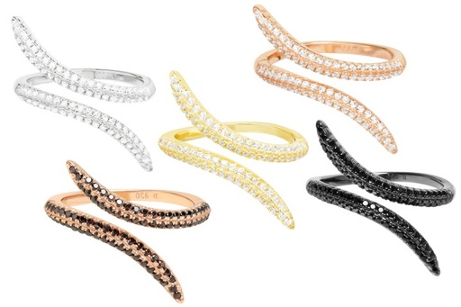 Anillo plata 925 con zirconita abierto 