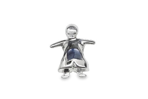 [01082FPL] Sterling silver finding boy connector charm